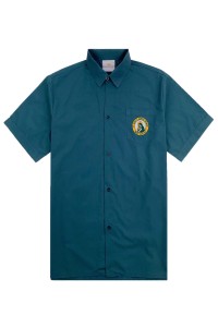 Customized green short-sleeved shirts group student class shirts printing trendy shirts bulk order shirts shirt manufacturer R187